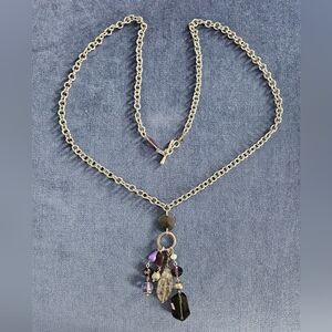 Silver Necklace with Purple Accents